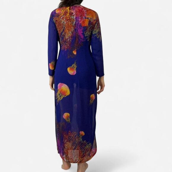 Ocean print sheer maxi dress - Picture 3 of 8